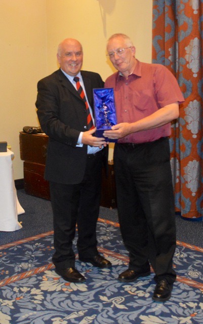 Peter Maguire presentation to departing league secretary George Mckitterick