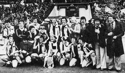 Welfare ground at Easington after they beat Ryhope 2-0 in the Shipowners Cup Final in 1980. Photo by Steve Murphy